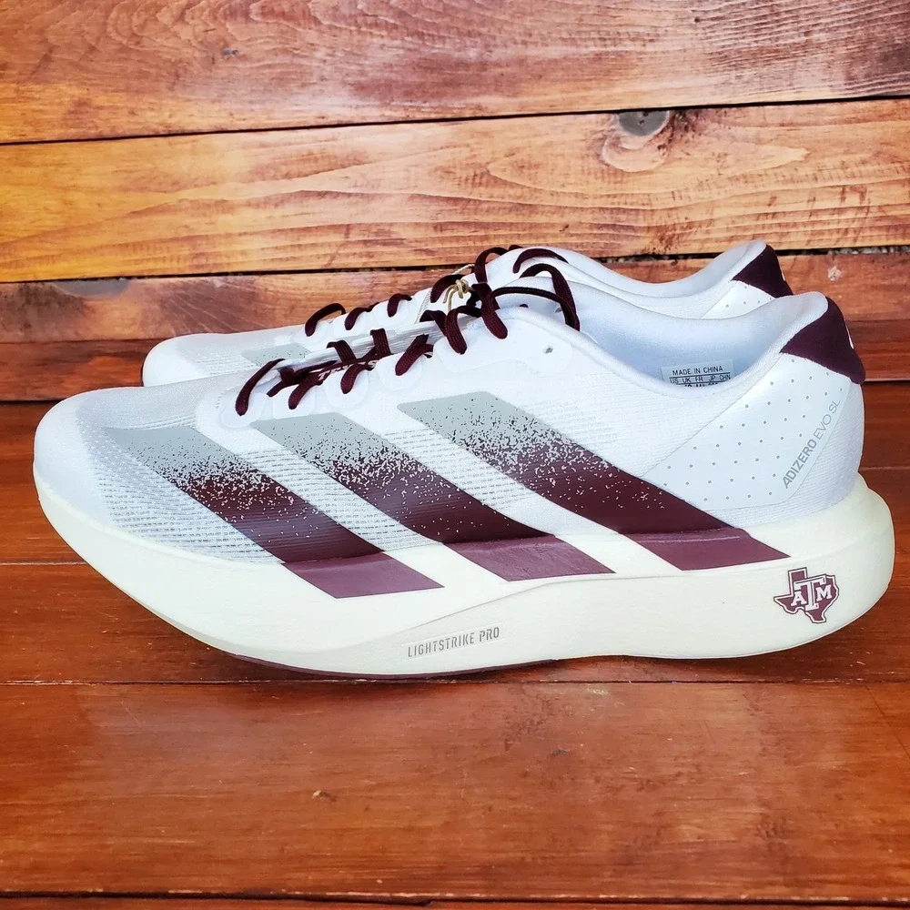 Adidas Adizero Evo SL Running‎ Shoes Men 10.5 Texas A&M Aggies JQ4566 New